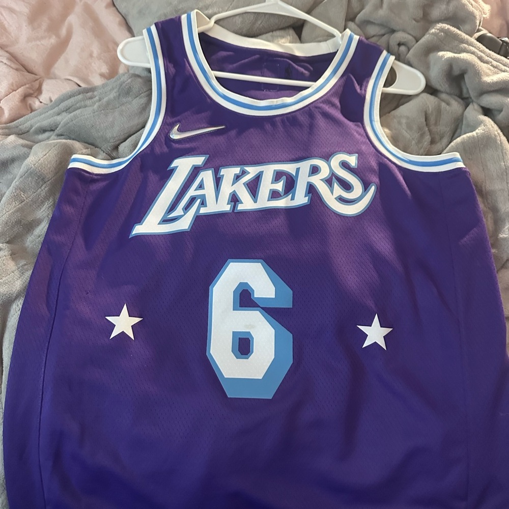Nike Purple and Blue Basketball Jersey